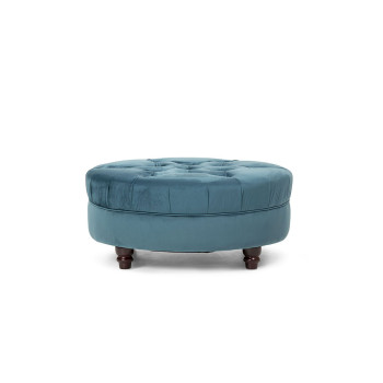 Elyse Velvet Ottoman, Marine