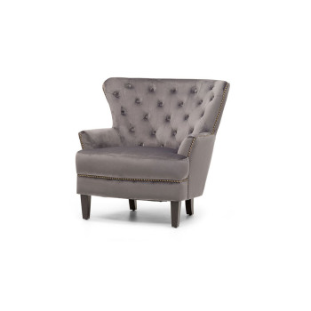 Elyse Velvet Chair, Steel