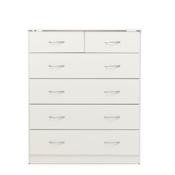 Devon 6 Drawer Tallboy, White