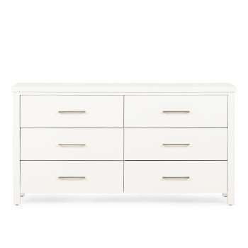 Miller 6 Drawer Lowboy, White