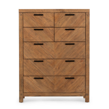 Chevron 7 Drawer Tallboy, Pine