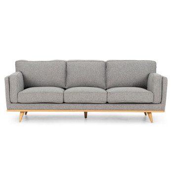 Vermont 3 Seater Sofa, Light Grey/Light Leg