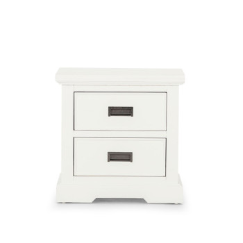 Melve 2 Drawer Bedside, White