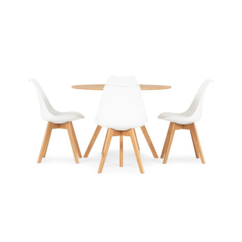 Carson 5 Piece Dining Set - W100, Oak/White