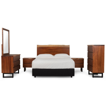 Tipaz 6 Piece Bedroom Set with Double/Queen Headboard