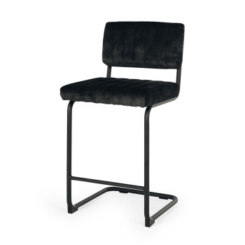 Jude Velvet Barstool, Anthracite Grey