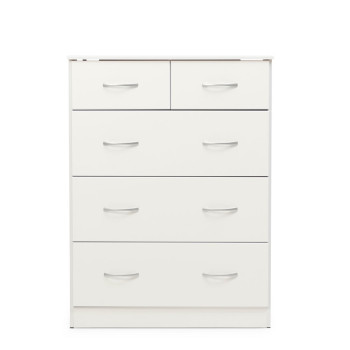 Devon 5 Drawer Tallboy, White