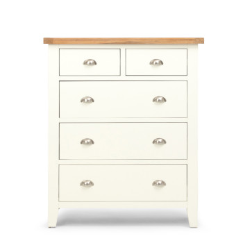 Parklane 5 Drawer Tallboy, White