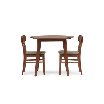 Veno 3 Piece Dining Set - W60/90, Walnut