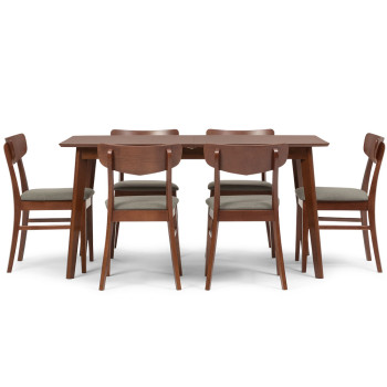 Veno 7 Piece Dining Set - W150, Walnut