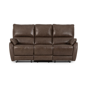 Hayley 3 Seater Leather Recliner, Mocha