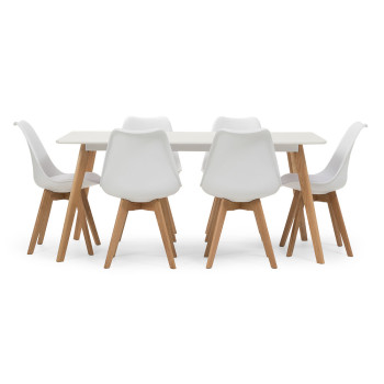 Carson 7 Piece Dining  Set - W160, White