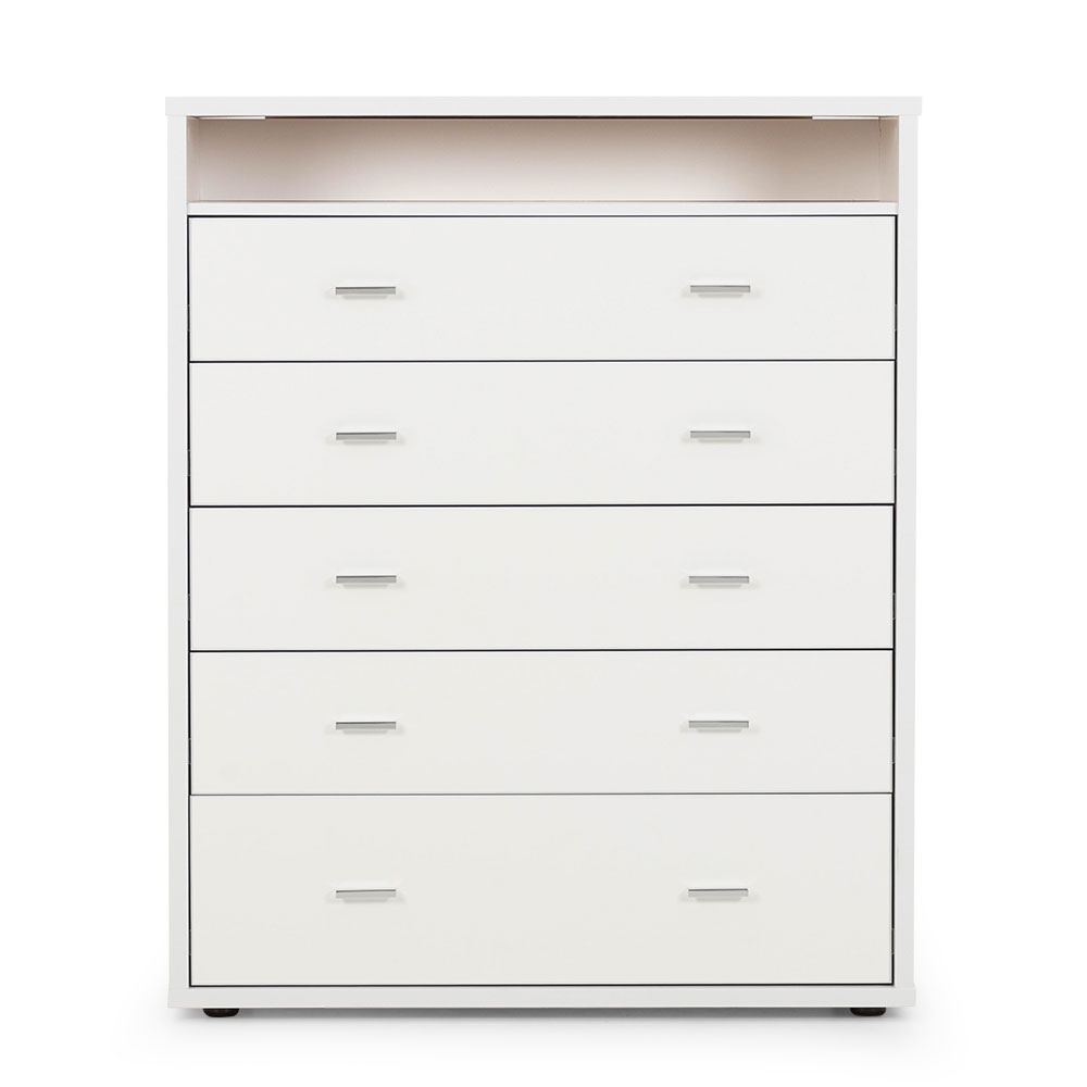 Alfie 5 Drawer Chest - W100, White