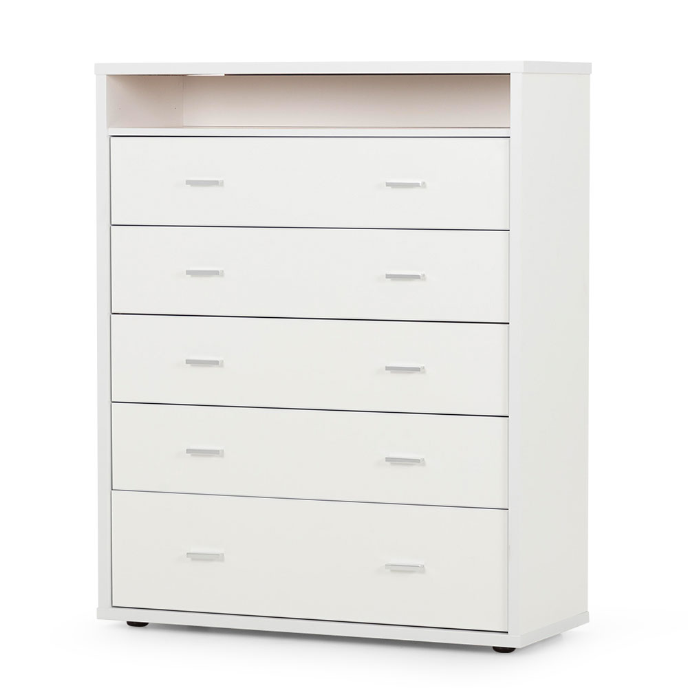 Alfie 5 Drawer Chest - W100, White