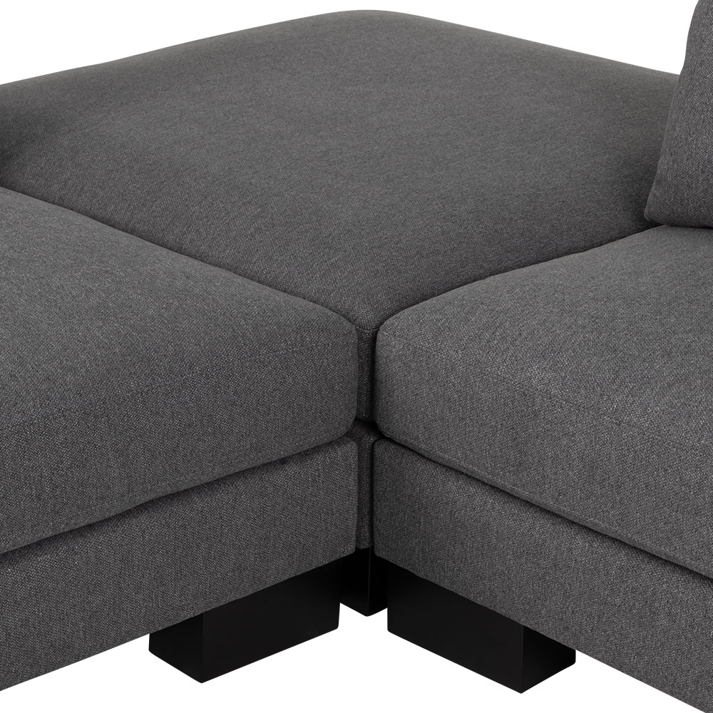 Mayfield Modular 5 Seater Sofa With Ottoman, Dark Grey