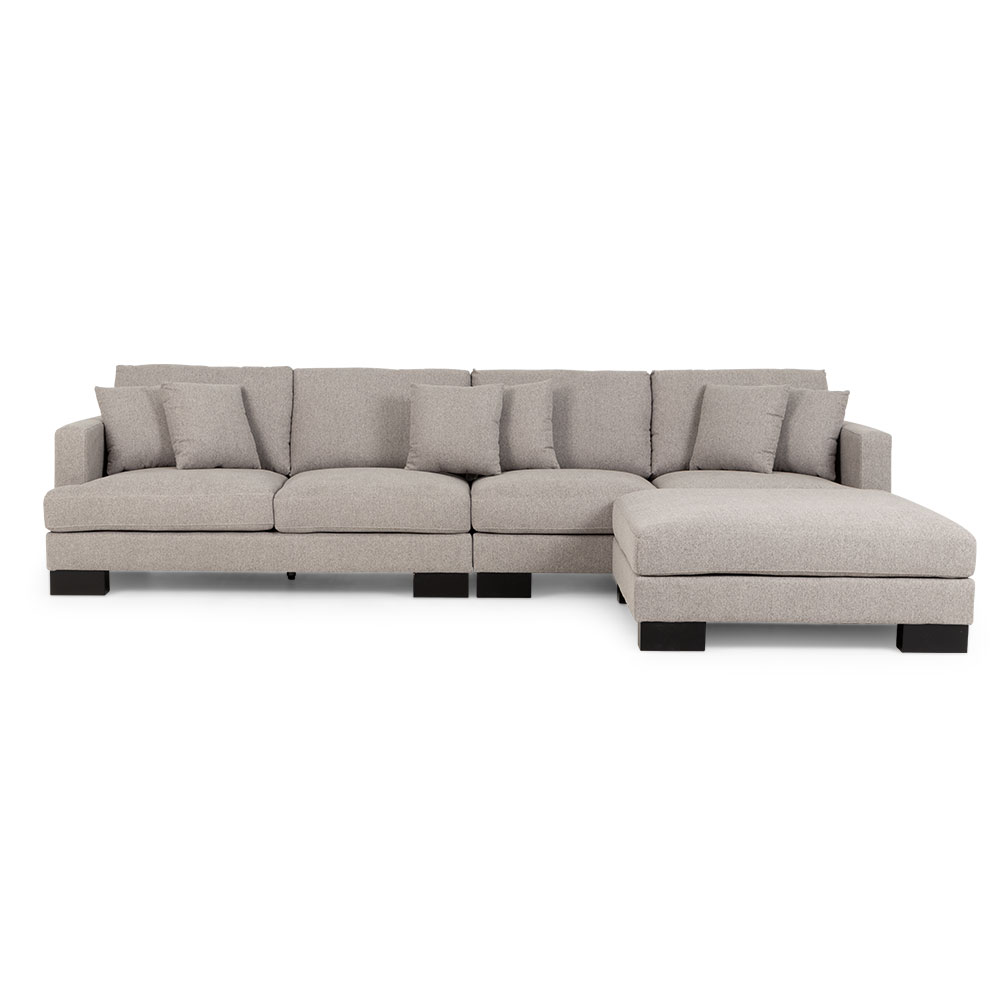 Mayfield Modular 5 Seater Sofa With Ottoman, Light Grey