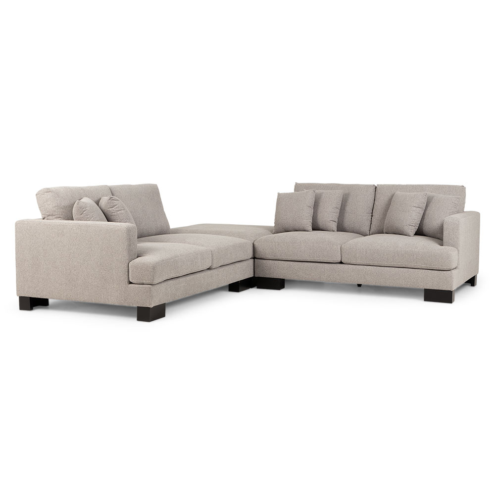 Mayfield Modular 5 Seater Sofa With Ottoman, Light Grey