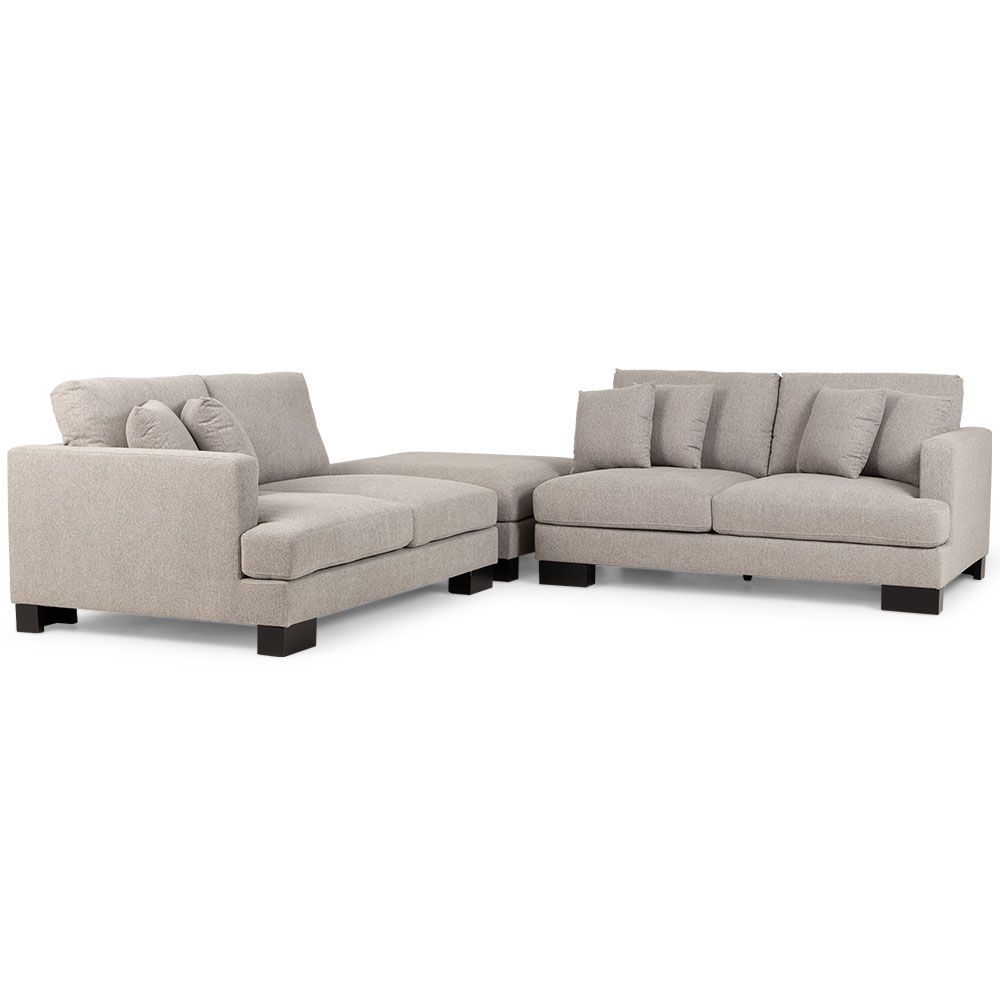 Mayfield Modular 5 Seater Sofa With Ottoman, Light Grey