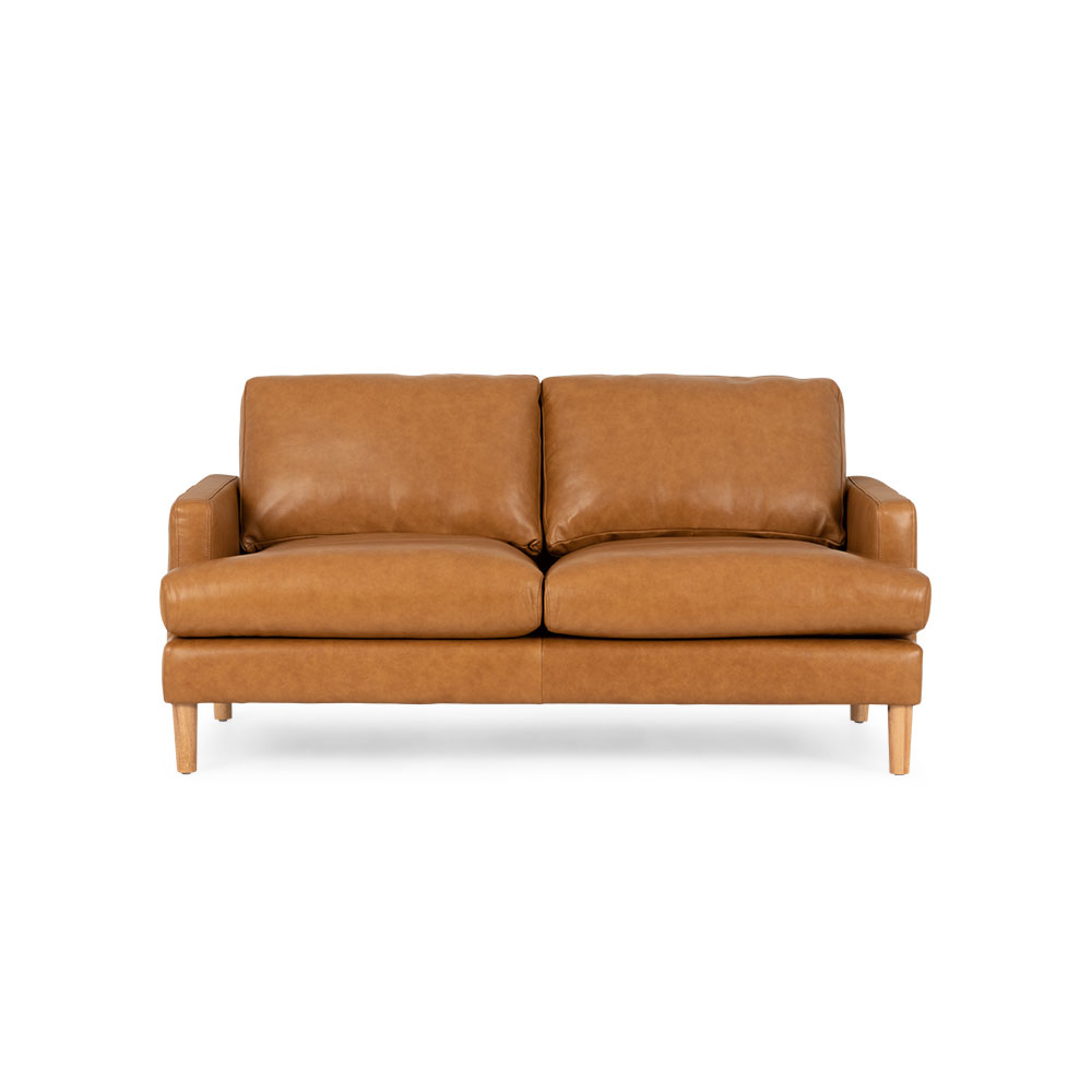 Brooklyn 2 Seater Leather Sofa, Tan