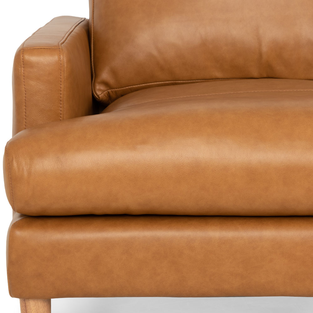 Brooklyn 2 Seater Leather Sofa, Tan