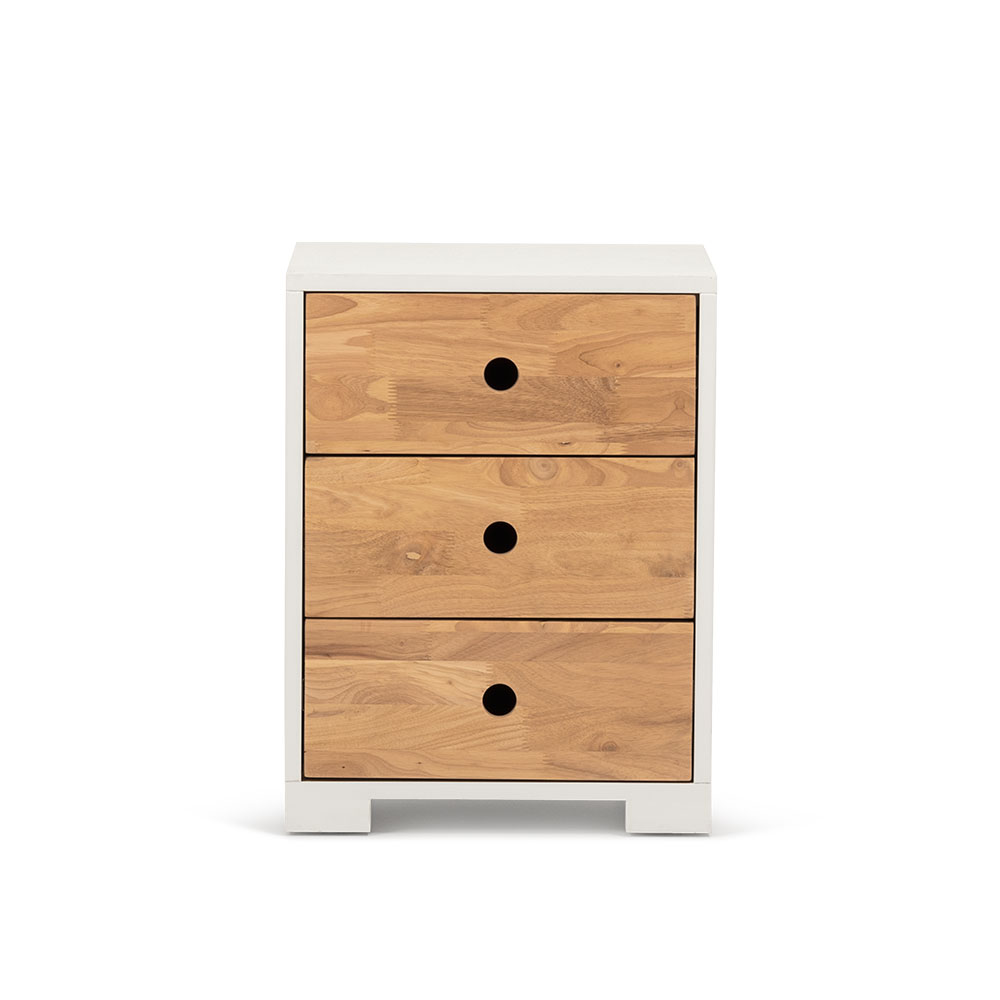 Chia 3 Drawer Bedside