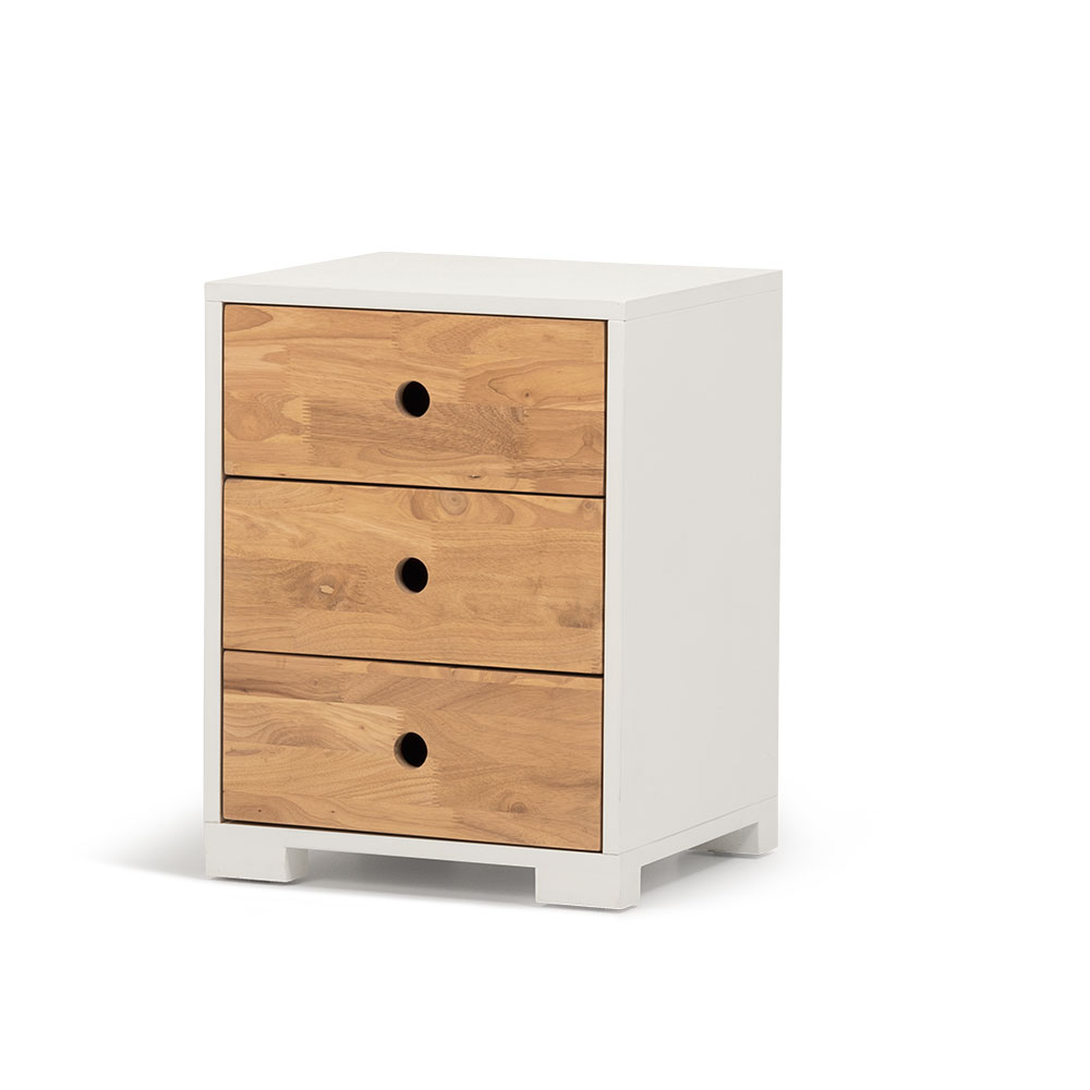 Chia 3 Drawer Bedside