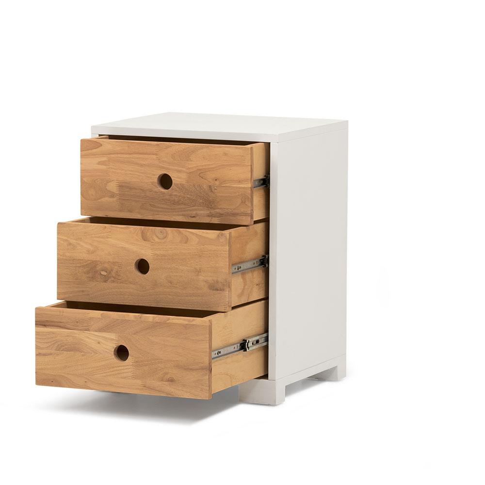 Chia 3 Drawer Bedside