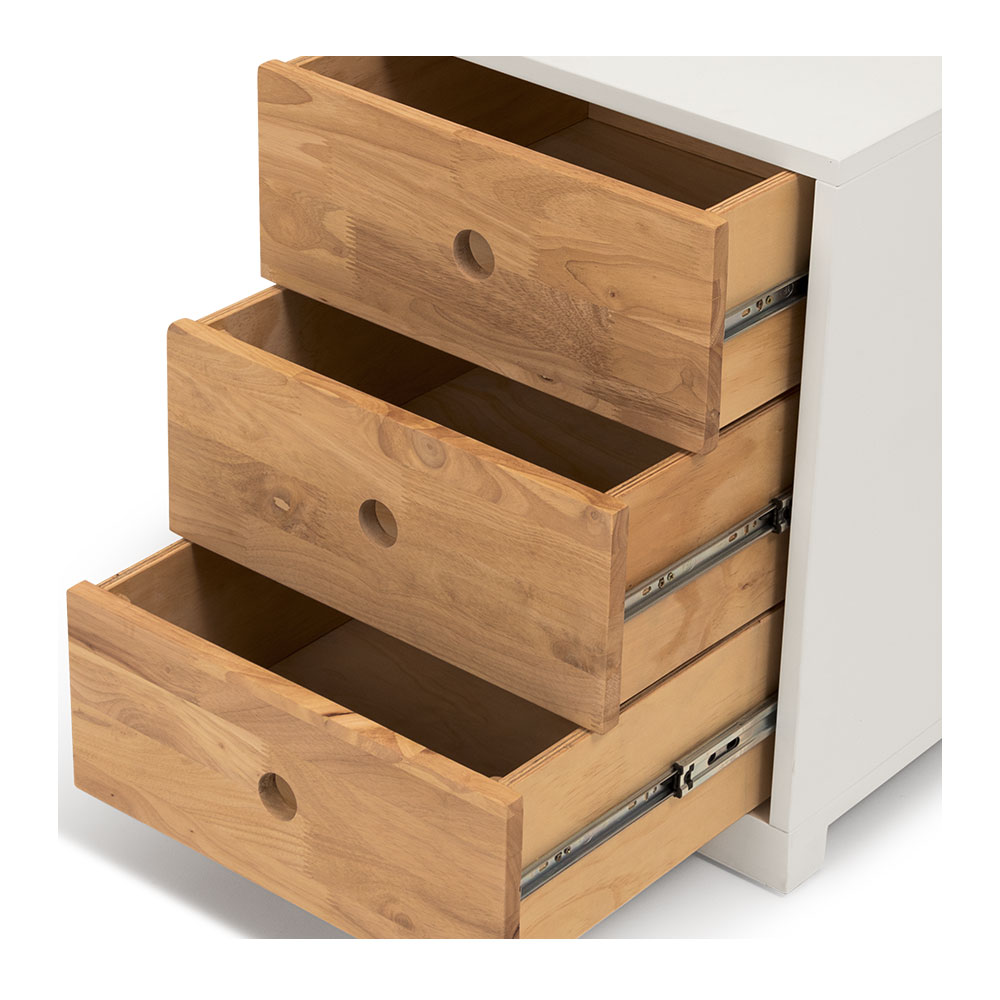 Chia 3 Drawer Bedside