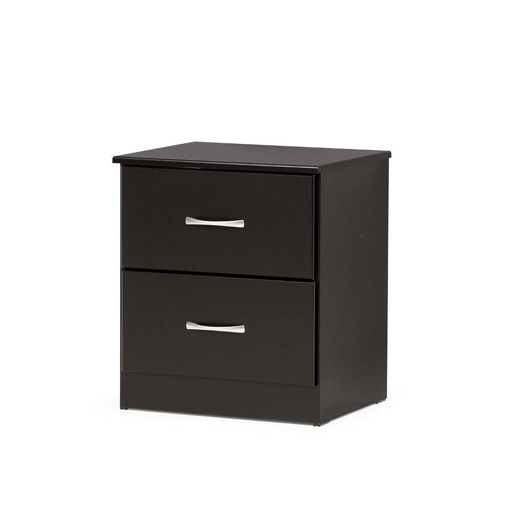 Devon 2 Drawer Bedside, Black