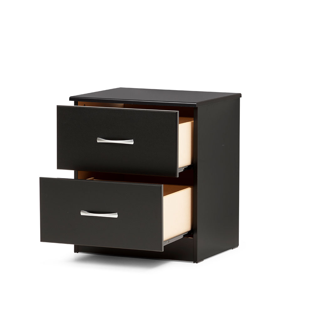 Devon 2 Drawer Bedside, Black