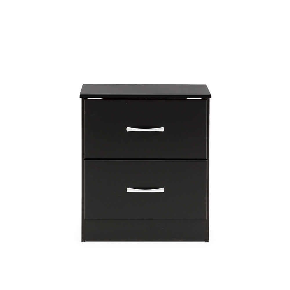 Devon 2 Drawer Bedside, Black