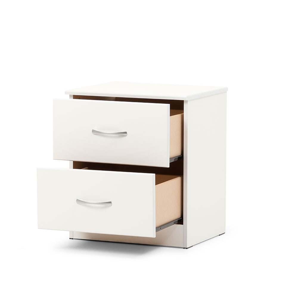 Devon 2 Drawer Bedside, White