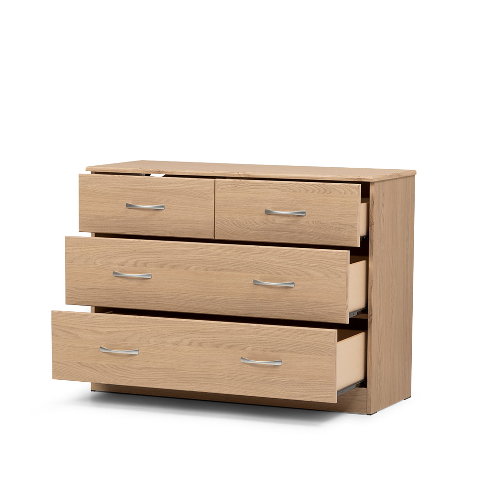 Devon 4 Drawer Lowboy, Oak