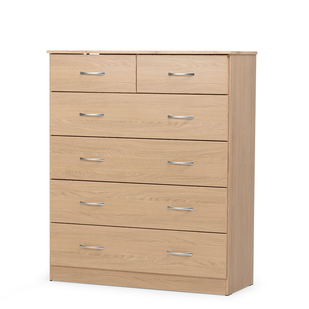 Devon 6 Drawer Tallboy, Oak