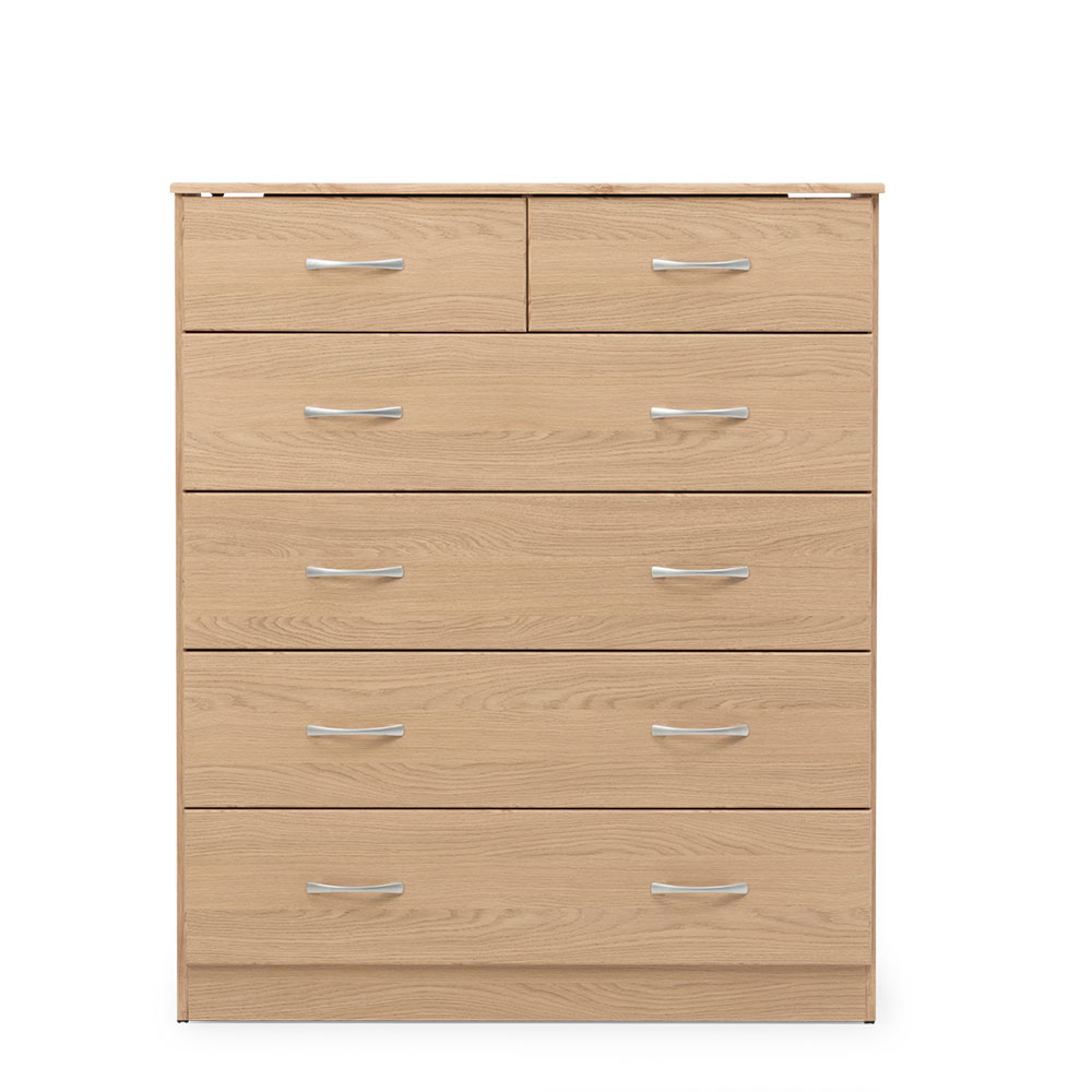 Devon 6 Drawer Tallboy, Oak