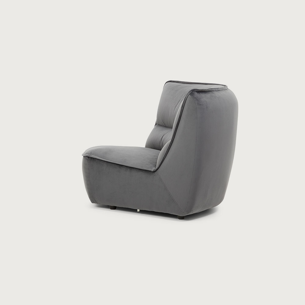 Dezi Velvet Modular Corner Seat, Grey