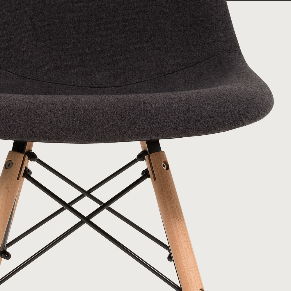 Eames Replica Fabric Dining Chair, Charcoal