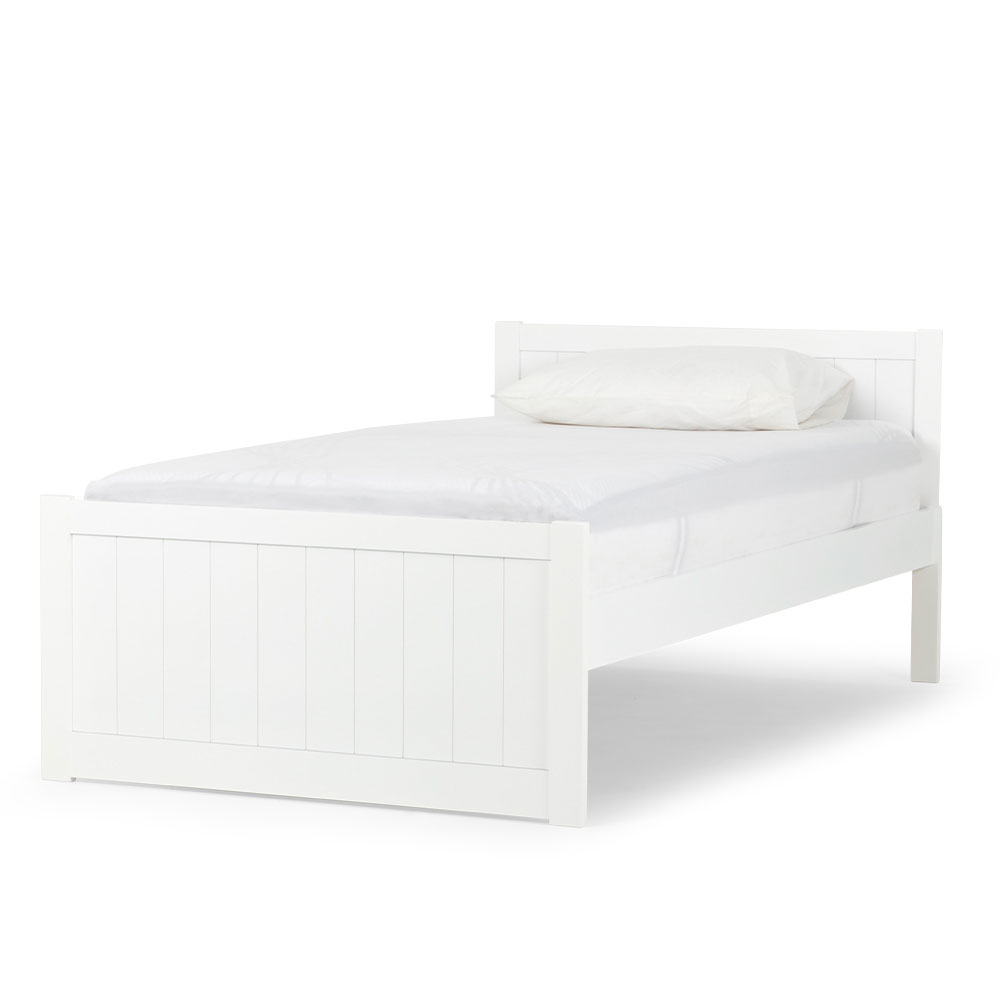 Emerson King Single Bed Frame With Drawers, White