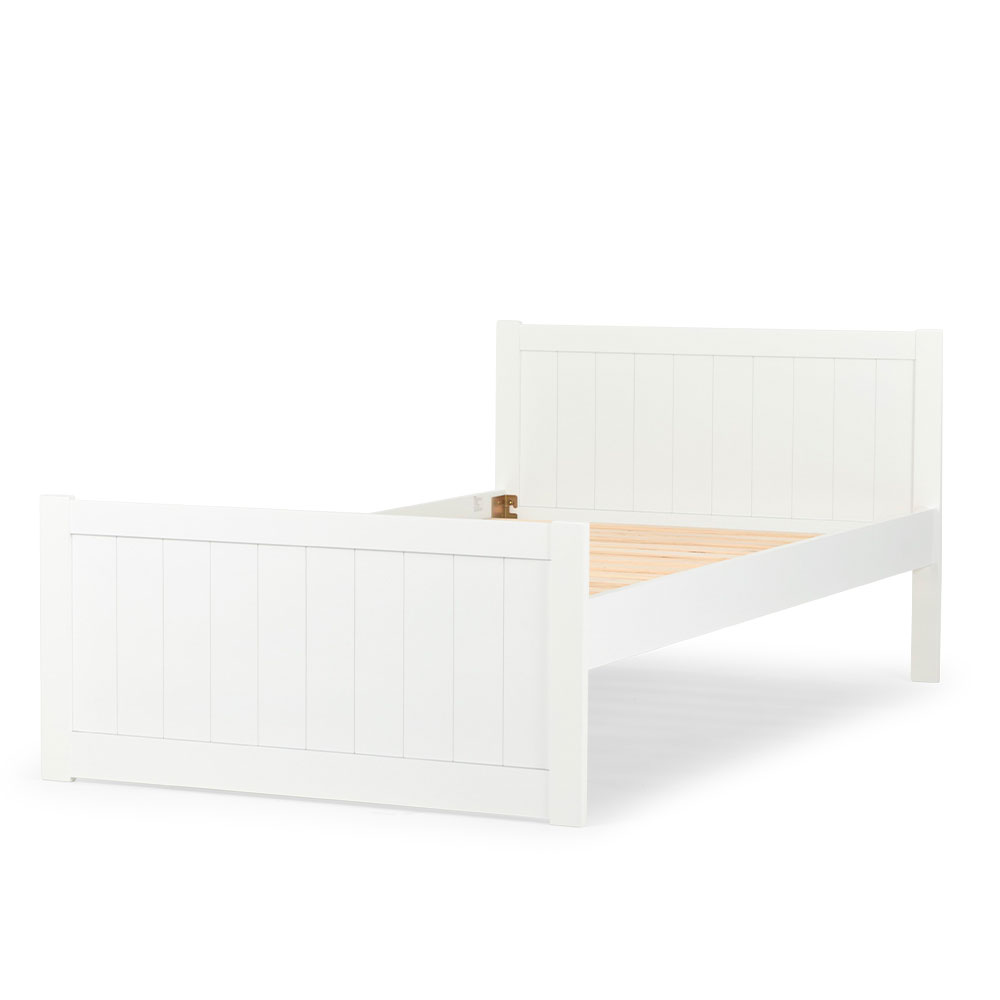 Emerson King Single Bed Frame With Drawers, White