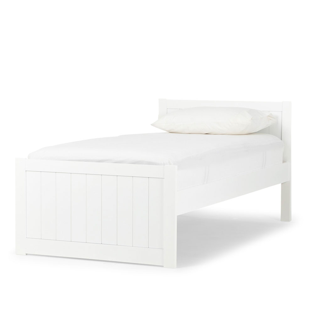 Emerson Single Bed Frame With Drawers, White