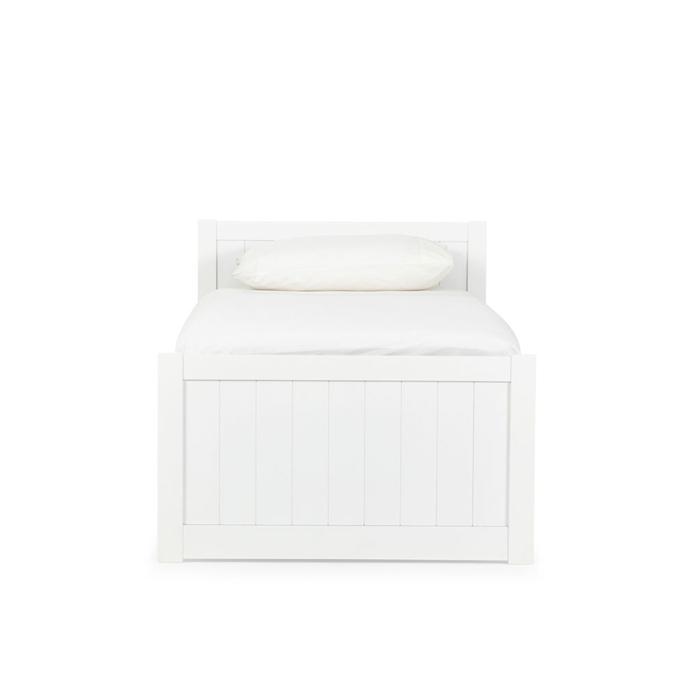 Emerson Single Bed Frame With Drawers, White