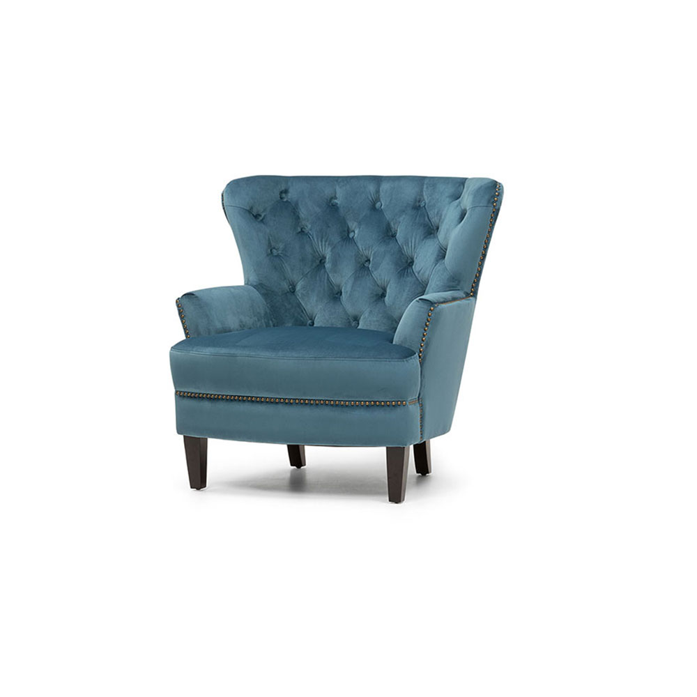 Elyse Velvet Chair, Marine