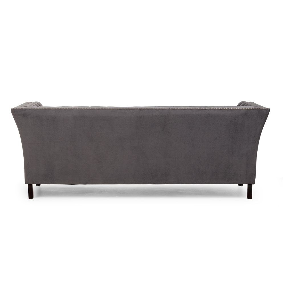 Elyse Velvet 3 Seater Sofa, Steel