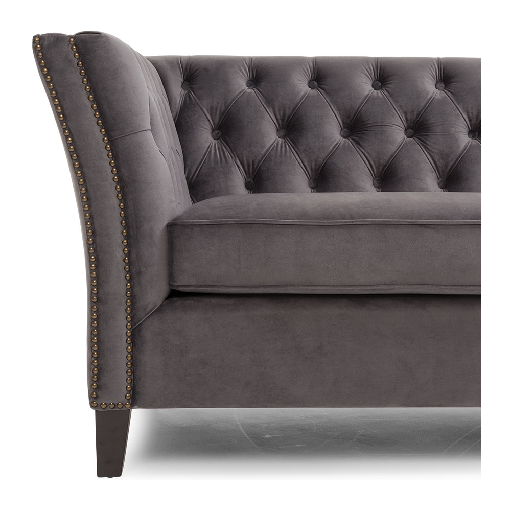 Elyse Velvet 3 Seater Sofa, Steel