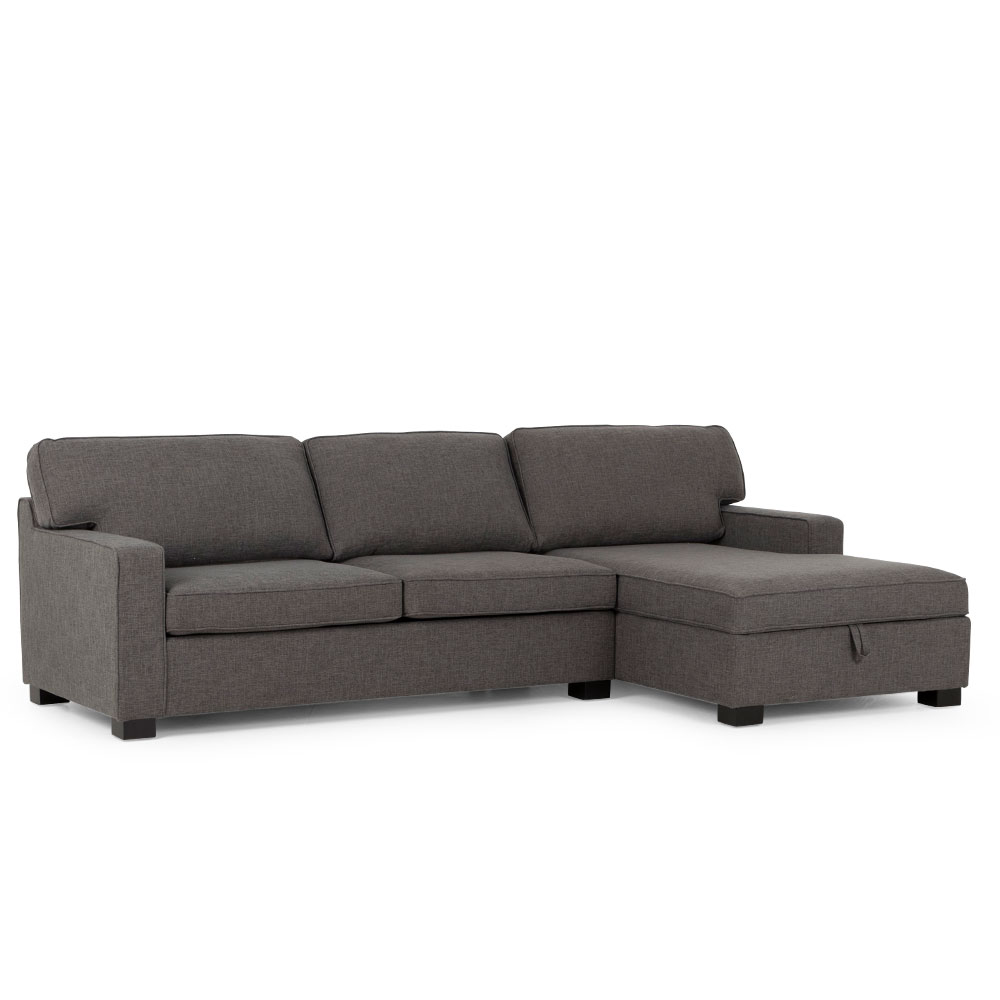 Haines Sofa Bed With Chaise, Dark Grey