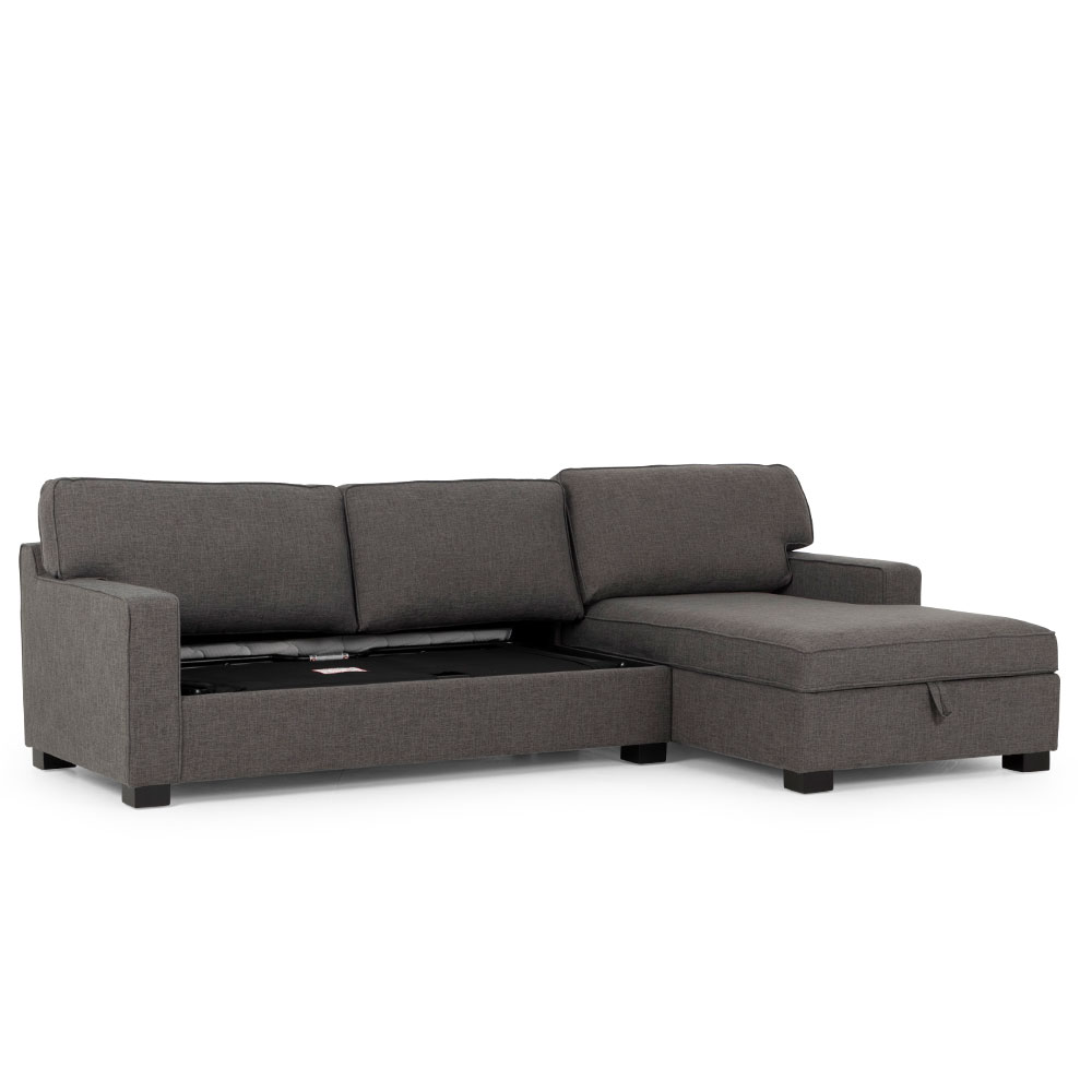 Haines Sofa Bed With Chaise, Dark Grey