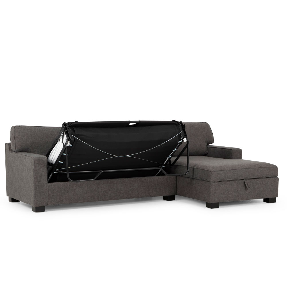 Haines Sofa Bed With Chaise, Dark Grey