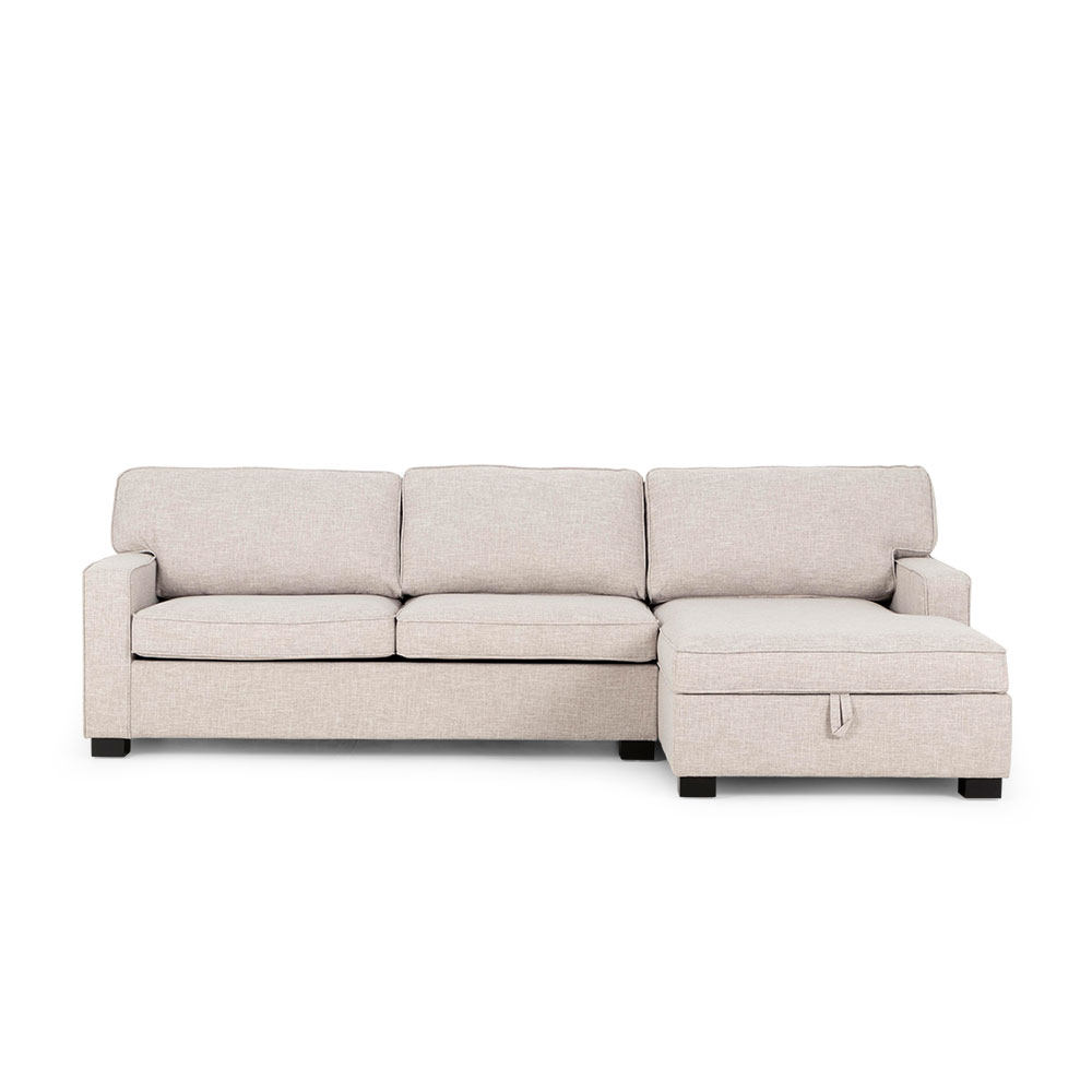 Haines Sofa Bed With Chaise, Light Grey