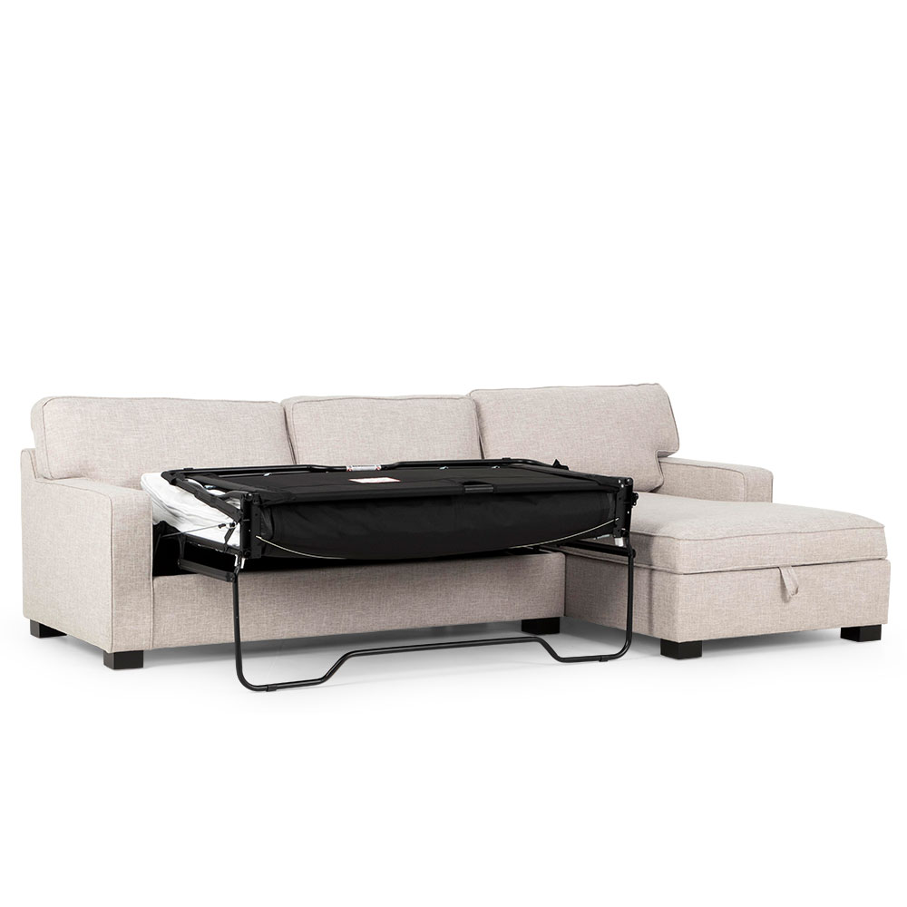 Haines Sofa Bed With Chaise, Light Grey