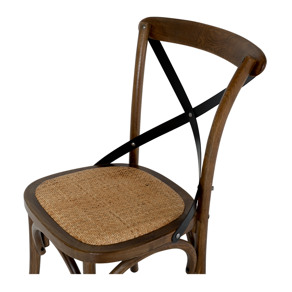 Zola Dining Chair, Deep Oak/Rattan